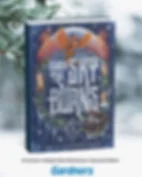 Book cover of When the Sky Burns by Isla Lockwood with a fiery phoenix, skull, candles, and Gardners special edition text on snowy blue background